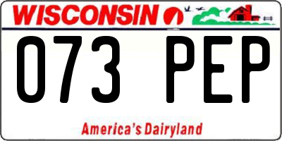 WI license plate 073PEP