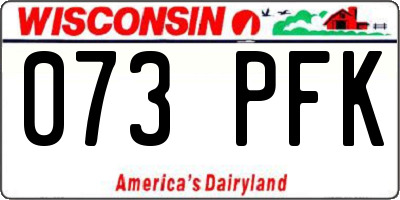WI license plate 073PFK