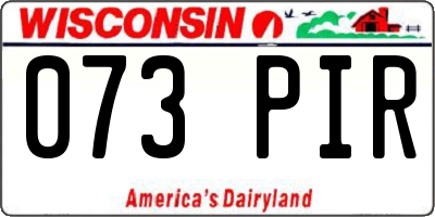 WI license plate 073PIR