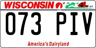 WI license plate 073PIV