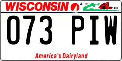 WI license plate 073PIW