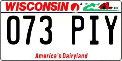 WI license plate 073PIY