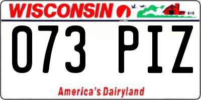 WI license plate 073PIZ