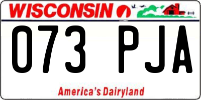 WI license plate 073PJA