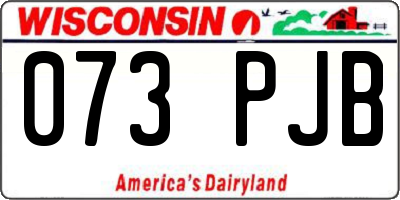 WI license plate 073PJB