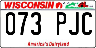 WI license plate 073PJC