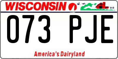 WI license plate 073PJE