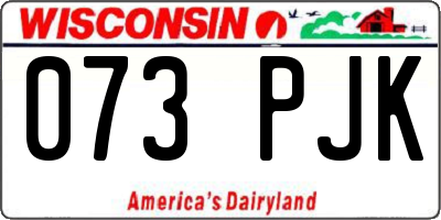WI license plate 073PJK