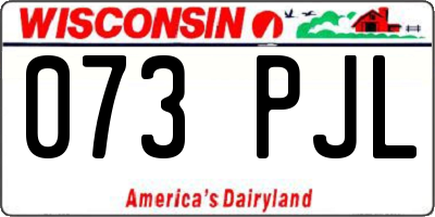 WI license plate 073PJL