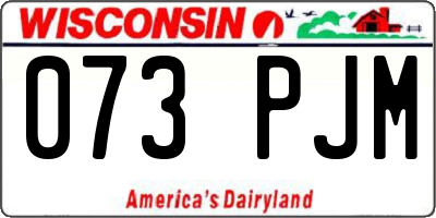 WI license plate 073PJM