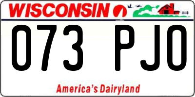 WI license plate 073PJO