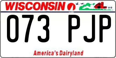 WI license plate 073PJP