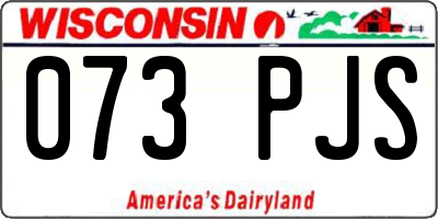 WI license plate 073PJS