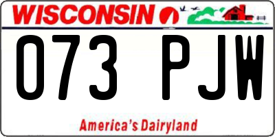 WI license plate 073PJW