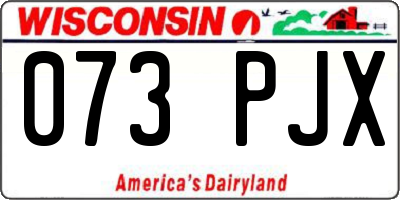 WI license plate 073PJX