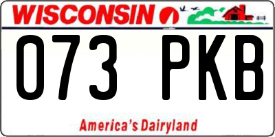 WI license plate 073PKB