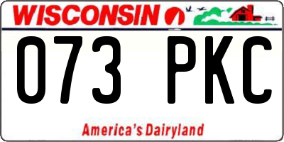 WI license plate 073PKC