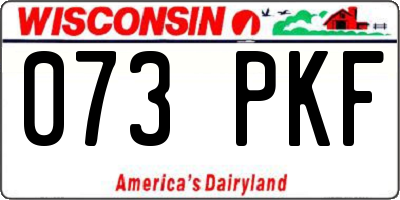 WI license plate 073PKF