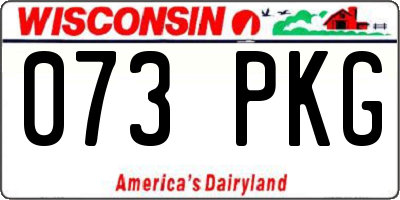 WI license plate 073PKG