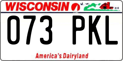 WI license plate 073PKL