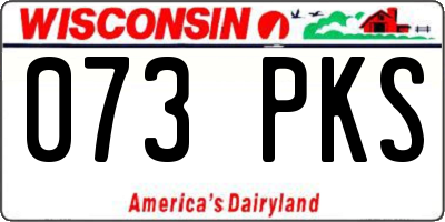 WI license plate 073PKS