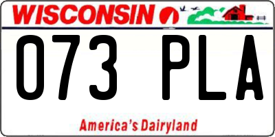 WI license plate 073PLA