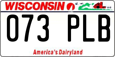 WI license plate 073PLB