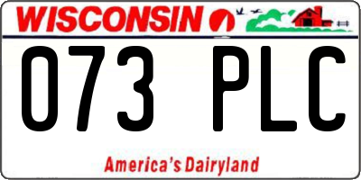 WI license plate 073PLC
