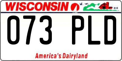 WI license plate 073PLD
