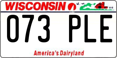 WI license plate 073PLE