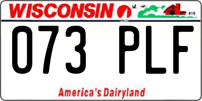 WI license plate 073PLF