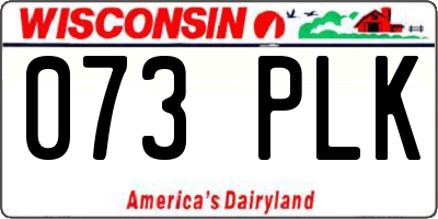 WI license plate 073PLK