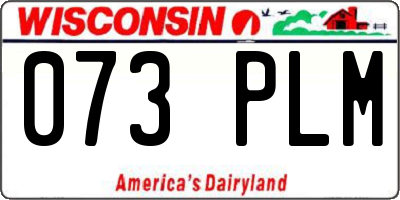 WI license plate 073PLM