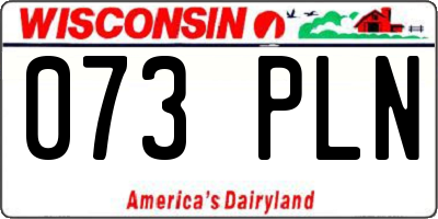 WI license plate 073PLN