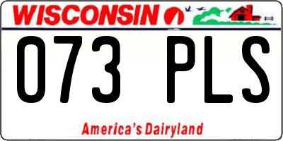 WI license plate 073PLS