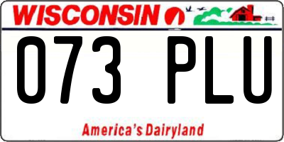 WI license plate 073PLU