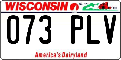 WI license plate 073PLV