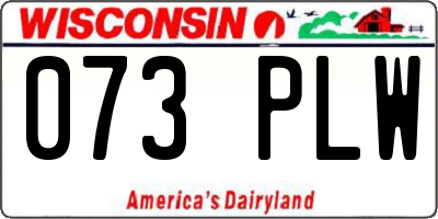 WI license plate 073PLW