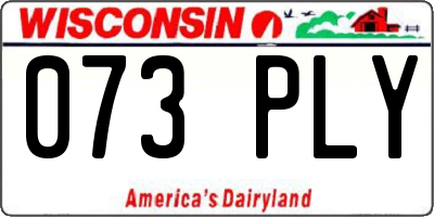 WI license plate 073PLY