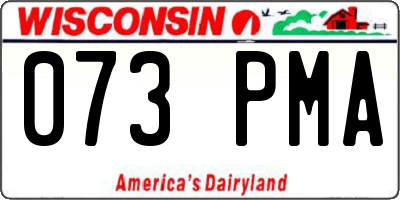 WI license plate 073PMA