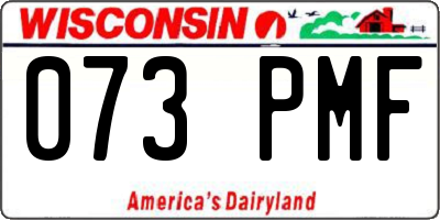 WI license plate 073PMF