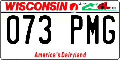 WI license plate 073PMG
