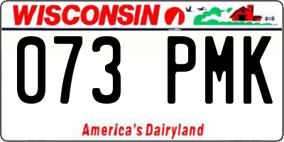 WI license plate 073PMK