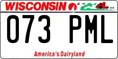 WI license plate 073PML