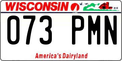 WI license plate 073PMN