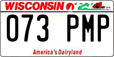 WI license plate 073PMP