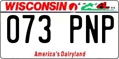 WI license plate 073PNP