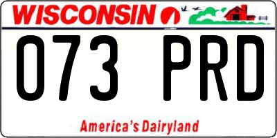 WI license plate 073PRD