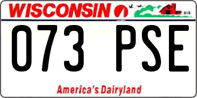 WI license plate 073PSE
