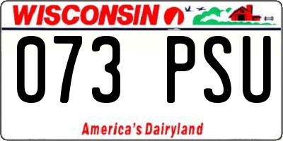WI license plate 073PSU